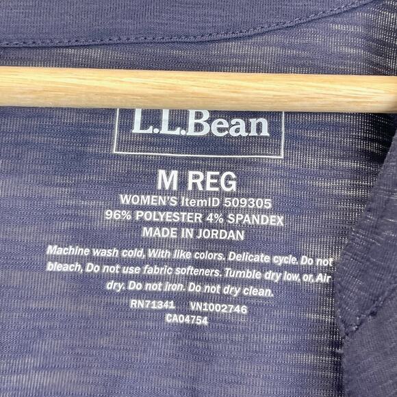 L.L. BEAN Streamside Tee Short Sleeve V Neck Top Slub Knit Blue Gray Size M - Picture 3 of 8